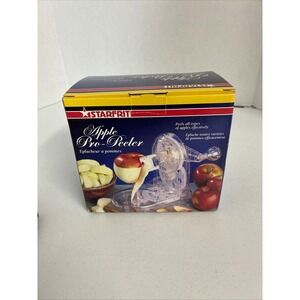 Starfrit Apple Pro-Peeler Manual Hand Crank Clear Fruit‎ Peeler with 3 Blades